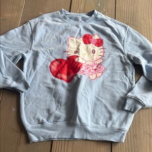 Hello Kitty Light Blue Sweatshirt with Red Heart